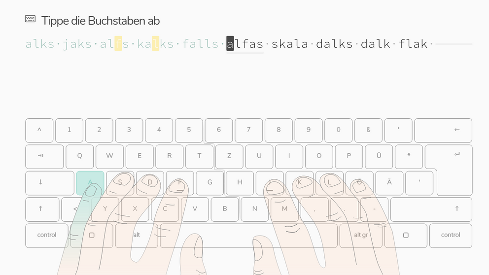 Lerne das 10 Finger System kostenlos online typista.de